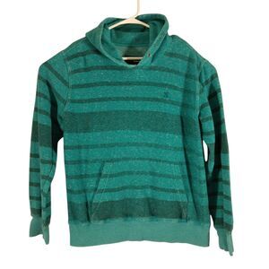Hurley Buckle BKE hoodie mens M Medium teal long sleeve stripe hooded sweatshirt